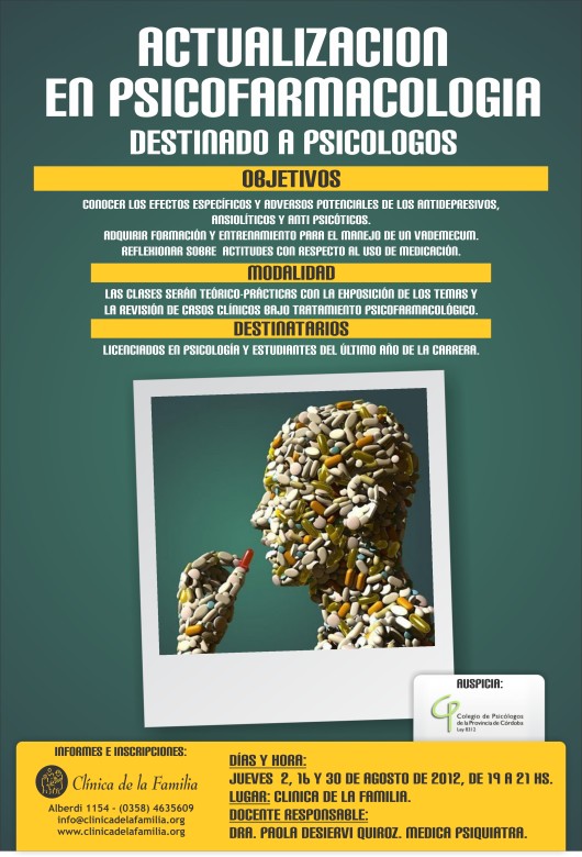 Afiche del Curso Actualizaciones en Psicofarmacología