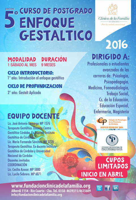 5ta Edicion Curso De Postgrado En Enfoque Gestaltico 16 Fundacion Clinica De La Familia