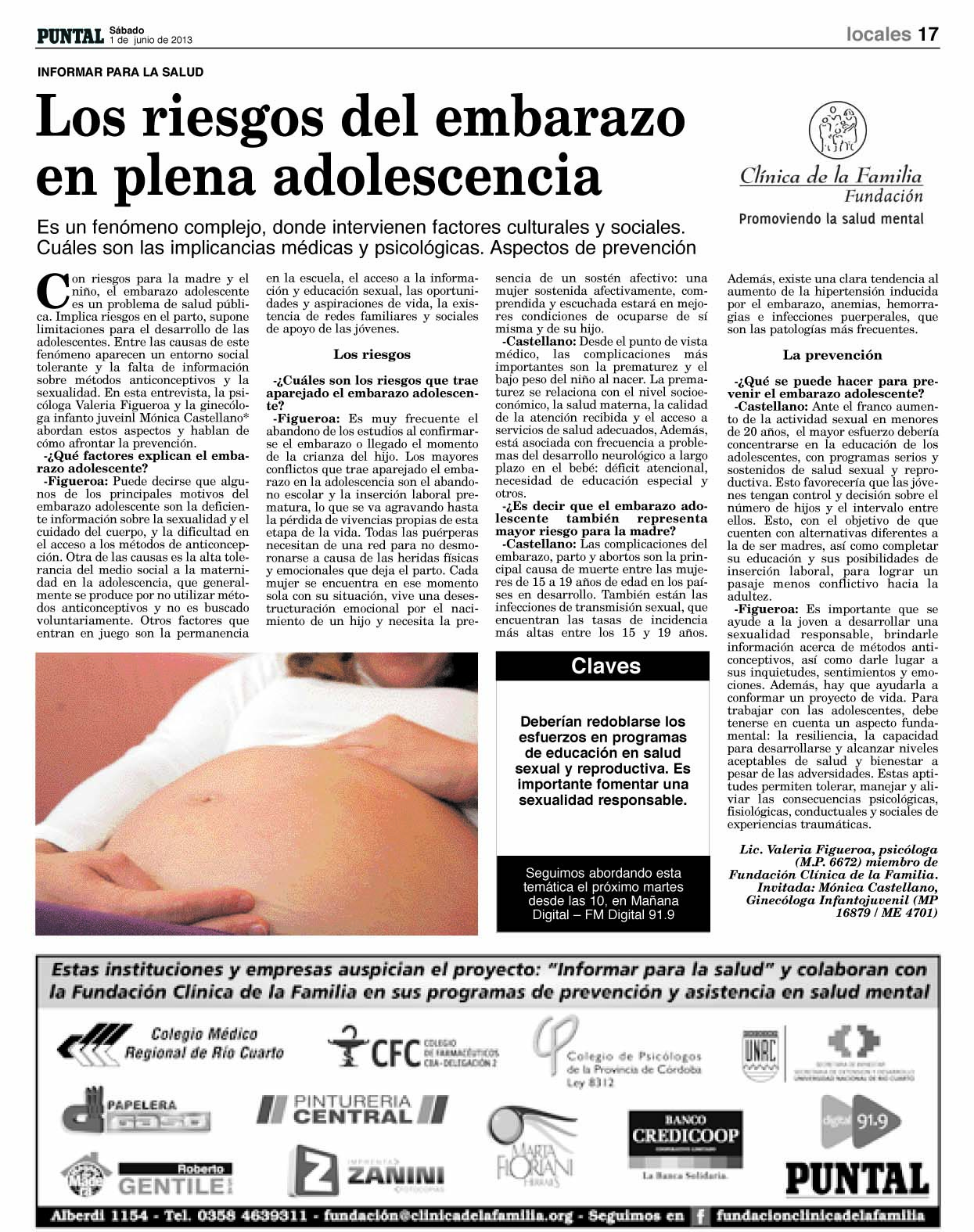 Los Riesgos Del Embarazo En Plena Adolescencia Fundación Clínica De La Familia 1003