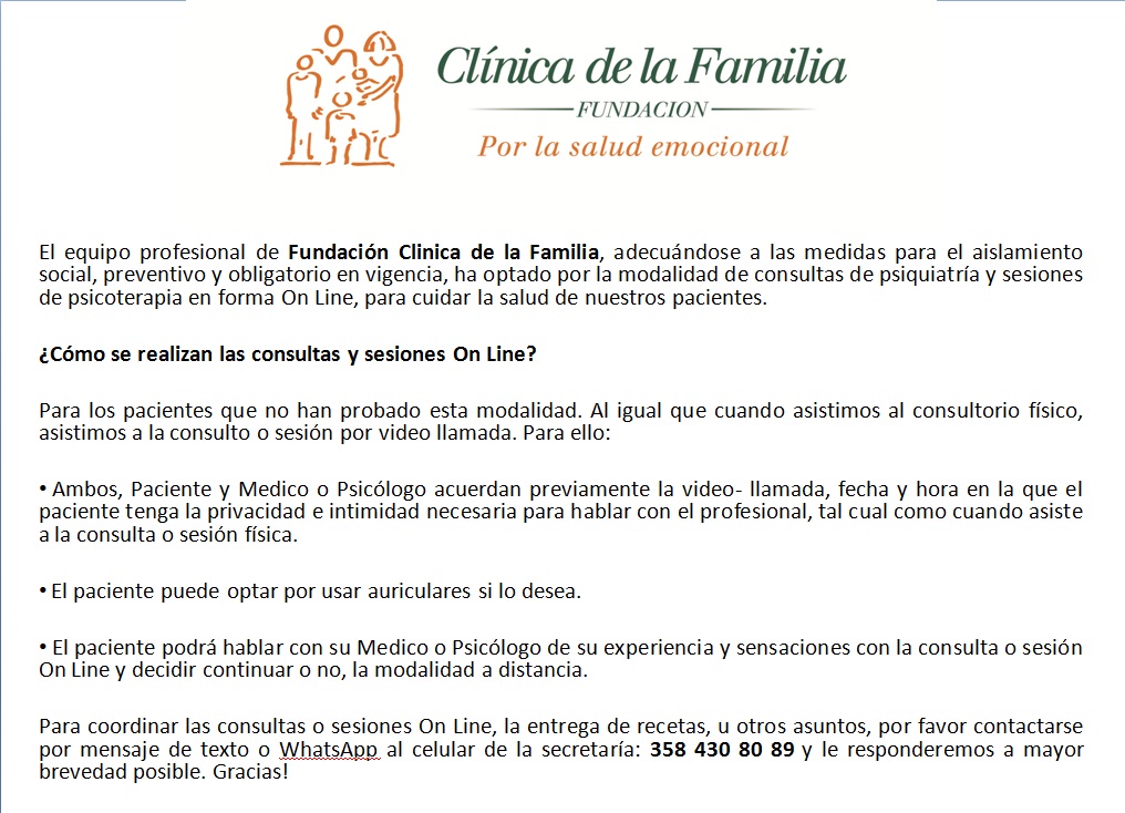 Medidas a partir del aislamiento social, preventivo y obligatorio –  Fundación Clínica de la Familia